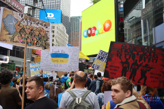Save Azov Stal March in Times Square on May 14, 2022.