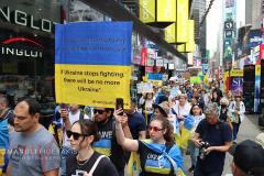 Save Azov Stal March in Times Square on May 14, 2022.