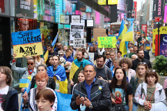 Save Azov Stal March in Times Square on May 14, 2022.
