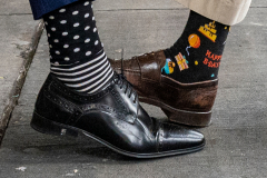 Senator Charles Schumer along with mayor Eric Adams  announced today 1/9/22, at Bellevue Hospital in NYC,  that the feds will deliver $1 billion to COVID-ravaged city hospitals, U.S. Senator Charles Schumer said that the $1 billion on-the-way to help our public hospitals continues to meet demands and costs, while ensuring critical care and services.
Eric Adams shows off his colorful socks and compares them with Schumer. Adams socks (L) and SchumerÕs socks (R)