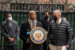 Senator Charles Schumer along with mayor Eric Adams  announced today 1/9/22, at Bellevue Hospital in NYC,  that the feds will deliver $1 billion to COVID-ravaged city hospitals, U.S. Senator Charles Schumer said that the $1 billion on-the-way to help our public hospitals continues to meet demands and costs, while ensuring critical care and services.