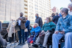 Senator Chuck Schumer and NYC elected officials hold press conference at the corner 14th street and 6th ave.