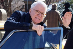 February 14, 2022  New York,  Filming of  Hulu  Original series "Only Murders in The Building" on the Upper Westside of Manhattan. The Three stars of the show Steve Matin, Selena Gomez and Martin Short. film a scene outside in the bitter cold.