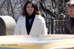February 14, 2022  New York,  Filming of  Hulu  Original series "Only Murders in The Building" on the Upper Westside of Manhattan. The Three stars of the show Steve Matin, Selena Gomez and Martin Short. film a scene outside in the bitter cold.
