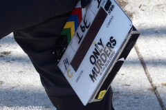 February 14, 2022  New York,  Filming of  Hulu  Original series "Only Murders in The Building" on the Upper Westside of Manhattan. The Three stars of the show Steve Matin, Selena Gomez and Martin Short. film a scene outside in the bitter cold.