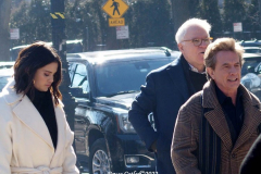 February 14, 2022  New York,  Filming of  Hulu  Original series "Only Murders in The Building" on the Upper Westside of Manhattan. The Three stars of the show Steve Matin, Selena Gomez and Martin Short. film a scene outside in the bitter cold.
