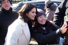 February 14, 2022  New York,  Filming of  Hulu  Original series "Only Murders in The Building" on the Upper Westside of Manhattan. The Three stars of the show Steve Matin, Selena Gomez and Martin Short. film a scene outside in the bitter cold.