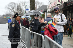 Staten Island St Patrick’s Day Parade
Sunday, March 06, 2022
Foret Avenue
West Brighton, Staten Island, NY
For Credit:  Mary DiBiase Blaich

The annual St Patrick’s Day Parade returned to Staten Island after a covid absence last year.  Controversy surrounded the event with the decision by the parade organizers to not allow LGBTQ groups to march.  The banned groups held a press conference prior to the parade.  In conduction with the parade, there is always a one mile race that precedes the parade.  It went on, but many racers ran in a second race in support of the banned groups.  
The weather was warm, but mixed with clouds, rain and sun.  Only two elected officials participated… Boro President Vito Fossella in a bright green sweater, and Congresswoman Nicole Malliotakis in a green Ireland sweater.