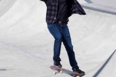 NEW YORK - Beautiful day at the skate park.
Dad teaches his daughter to skateboard while others practice BMX bike moves and more advanced skateboards show there moves.