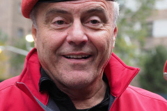 Mayoral Candidate Curtis Sliwa joins his wife and Upper West Side City Council Republican Candidate Nancy Sliwa for Early Voting at the Edward A. Reynolds West Side High School in New York City . They brought along Gizmo, the kitten they are fostering that will soon be up for adoption.