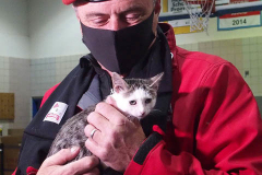 Mayoral Candidate Curtis Sliwa joins his wife and Upper West Side City Council Republican Candidate Nancy Sliwa for Early Voting at the Edward A. Reynolds West Side High School in New York City . They brought along Gizmo, the kitten they are fostering that will soon be up for adoption.