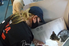 Upper West Side City Council Republican Candidate Nancy Sliwa  Early Votes at the Edward A. Reynolds West Side High School in New York City . She is joined by Gizmo, the kitten she and husband and Republican Mayoral Candidate Curtis Sliwa are fostering that will soon be up for adoption.