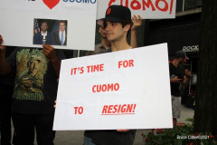 New York,   N.Y..  Republican Mayoral candidate Curtis Sliwa holds a press conference in front of New York Governor Andrew Cuomo's  Manhattan office for him to to step down after sexual misconduct charges were found after  an investigation by the New York State Attorney General Latisha James were found to be credibable.