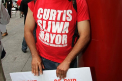 New York,   N.Y..  Republican Mayoral candidate Curtis Sliwa holds a press conference in front of New York Governor Andrew Cuomo's  Manhattan office for him to to step down after sexual misconduct charges were found after  an investigation by the New York State Attorney General Latisha James were found to be credibable.