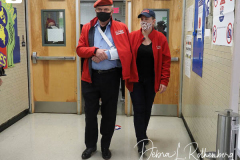 Republican Mayoral Candidate Curtis Sliwa votes at Frank McCourt High School on the Upper West Side in New York City.  He is joined by his wife, Nancy and their 7 week old rescue cat, Gizmo, that is up for adoption.