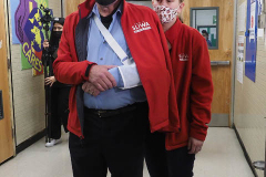 Republican Mayoral Candidate Curtis Sliwa votes at Frank McCourt High School on the Upper West Side in New York City.  He is joined by his wife, Nancy and their 7 week old rescue cat, Gizmo, that is up for adoption.