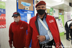 Republican Mayoral Candidate Curtis Sliwa votes at Frank McCourt High School on the Upper West Side in New York City.  He is joined by his wife, Nancy and their 7 week old rescue cat, Gizmo, that is up for adoption.
