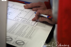 Republican Mayoral Candidate Curtis Sliwa votes at Frank McCourt High School on the Upper West Side in New York City.  He is joined by his wife, Nancy and their 7 week old rescue cat, Gizmo, that is up for adoption.