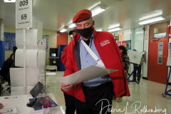 Republican Mayoral Candidate Curtis Sliwa votes at Frank McCourt High School on the Upper West Side in New York City on 02 Nov 2021. He is joined by his wife, Nancy and their 7 week old rescue cat, Gizmo, that is up for adoption.