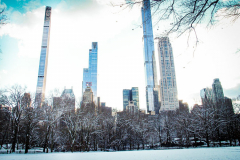 First snow of 2022. 
Snow details show East Village, Gramercy Park, Central Park.
