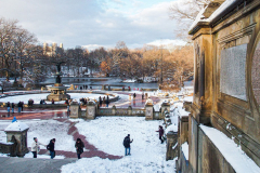 First snow of 2022. 
Snow details show East Village, Gramercy Park, Central Park.