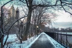 First snow of 2022. 
Snow details show East Village, Gramercy Park, Central Park.