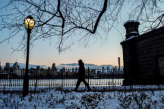 First snow of 2022. 
Snow details show East Village, Gramercy Park, Central Park.