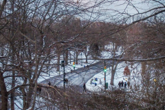 First snow of 2022. 
Snow details show East Village, Gramercy Park, Central Park.