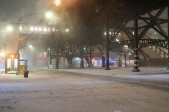 Broadway on The Upper West Side of Manhattan is virtually empty as the biggest storm in several years falls down. More than a foot of snow is expected in the area.