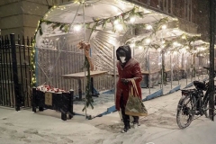Outdoor Restaurants were forced to shut down early in New York City due the biggest storm in several years which is expecting to dump more than a foot of snow on the area.
