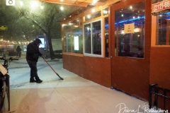 Outdoor Restaurants were forced to shut down early in New York City due the biggest storm in several years which is expecting to dump more than a foot of snow on the area.