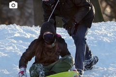 Sledding in Riverside Park
