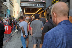 .Anti -Vaxxers protest the opening of Bruce Springsteen's Broadway show at the Saint James theater in Manhattan.