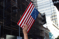 .Anti -Vaxxers protest the opening of Bruce Springsteen's Broadway show at the Saint James theater in Manhattan.