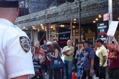 .Anti -Vaxxers protest the opening of Bruce Springsteen's Broadway show at the Saint James theater in Manhattan.