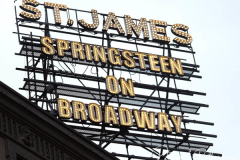 "Springsteen on Broadway" opened tonight for a return to Broadway at the St. James Theater, the first event on a Broadway stage since the Pandemic. Protestors outside were against the vaccine and having to show proof in order tone able to see the show. Springsteen was rushed in a back entrance to avoid the protestors in New York City on 26 June 2021