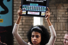 "Springsteen on Broadway" opened tonight for a return to Broadway at the St. James Theater, the first event on a Broadway stage since the Pandemic. Protestors outside were against the vaccine and having to show proof in order tone able to see the show. Springsteen was rushed in a back entrance to avoid the protestors in New York City on 26 June 2021