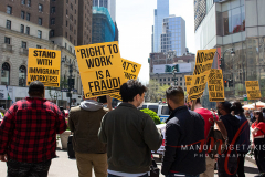 Party for Socialism and Liberation May Day 2022 from workers’ Resistance to Workers’ Revolution rally in Manhattan on May 1, 2022.