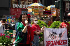Party for Socialism and Liberation May Day 2022 from workers’ Resistance to Workers’ Revolution rally in Manhattan on May 1, 2022.