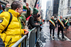 Rain or shine, hundreds of thousands of spectators came out to celebrate the St. Patrick’s parade in NYC. In its 260th year since its inception, the parade was welcome and gave cheer for locals and visitors alike after a two year adjustment due to COVID.
Starting from 44th St. and 5th Ave., the parade holds roughly 150,000 marchers passing St. Patrick’s Church and Central Park, down the Museum mile and ending at East 79th Street. Thursday, March 17th. NYC, NY. (C) Bianca Otero