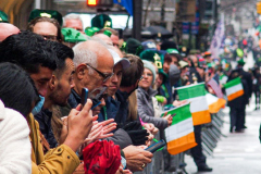 Rain or shine, hundreds of thousands of spectators came out to celebrate the St. Patrick’s parade in NYC. In its 260th year since its inception, the parade was welcome and gave cheer for locals and visitors alike after a two year adjustment due to COVID.
Starting from 44th St. and 5th Ave., the parade holds roughly 150,000 marchers passing St. Patrick’s Church and Central Park, down the Museum mile and ending at East 79th Street. Thursday, March 17th. NYC, NY. (C) Bianca Otero