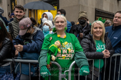 Thousands of people lined 5th Avenue in Midtown Manhattan to celebrate Irish American heritage and the return of the St. Patrick's Day Parade in New York, New York, on Mar. 17, 2022. (Photo by Gabriele Holtermann/Sipa USA)