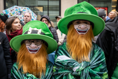 Thousands of people lined 5th Avenue in Midtown Manhattan to celebrate Irish American heritage and the return of the St. Patrick's Day Parade in New York, New York, on Mar. 17, 2022. (Photo by Gabriele Holtermann/Sipa USA)