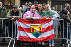 Thousands of people lined 5th Avenue in Midtown Manhattan to celebrate Irish American heritage and the return of the St. Patrick's Day Parade in New York, New York, on Mar. 17, 2022. (Photo by Gabriele Holtermann/Sipa USA)