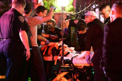 A domestic dispute turned violent when a family member stabbed two other family members in their home at 7314 Bergen Cove in Bergen Beach, Brooklyn Tuesday evening at about 10 p.m. (Photo by Todd Maisel)