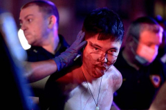 A domestic dispute turned violent when a family member stabbed two other family members in their home at 7314 Bergen Cove in Bergen Beach, Brooklyn Tuesday evening at about 10 p.m. (Photo by Todd Maisel)