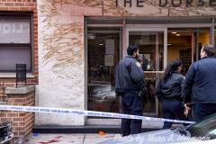 Police found a naked man bleeding from multiple stab wounds at 303 99th St., Bay Ridge, on Fri., November 26, 2021. The victim was pronounced dead at the hospital a short time later. Investigators suspect the stabbing stemmed from a domestic dispute. There have not been any arrests.

(Marc A. Hermann)