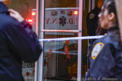 Police found a naked man bleeding from multiple stab wounds at 303 99th St., Bay Ridge, on Fri., November 26, 2021. The victim was pronounced dead at the hospital a short time later. Investigators suspect the stabbing stemmed from a domestic dispute. There have not been any arrests.

(Marc A. Hermann)