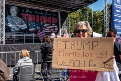 Trump supporters gather for a pro-Republican and pro-Law and Order rally on Staten Island, New York on October 3, 2020.  The rally comes a day after President Trump was hospitalized for COVID-19. (Photo by Gabriele Holtermann/Sipa USA)