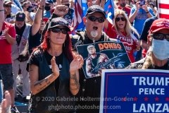 Trump supporters gather for a pro-Republican and pro-Law and Order rally on Staten Island, New York on October 3, 2020.  The rally comes a day after President Trump was hospitalized for COVID-19. (Photo by Gabriele Holtermann/Sipa USA)